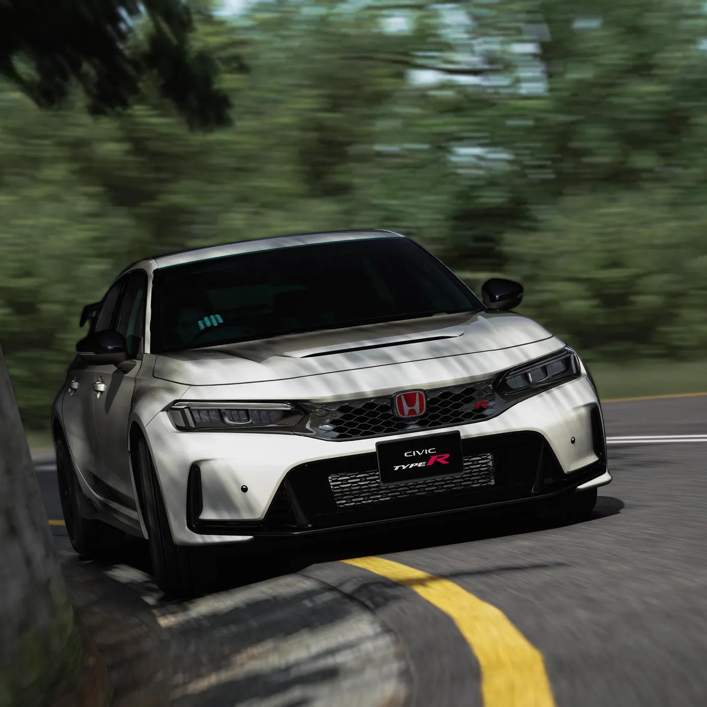 Honda Civic Type R on the Bukit Putus mountain road on an Assetto Corsa traffic server